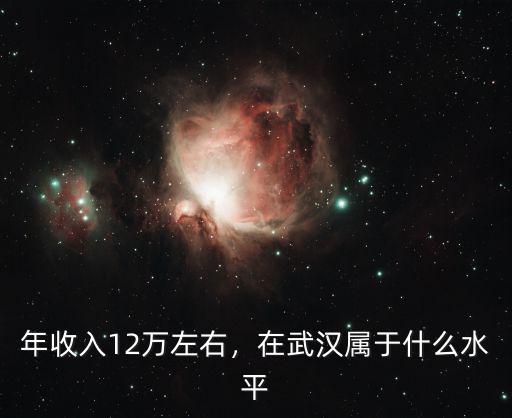 年收入12萬左右，在武漢屬于什么水平
