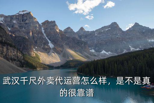 武漢千尺外賣代運營怎么樣，是不是真的很靠譜