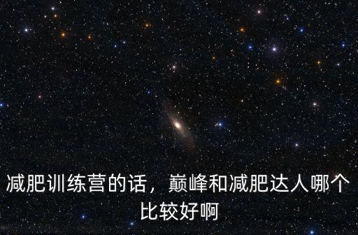 減肥訓練營的話，巔峰和減肥達人哪個比較好啊