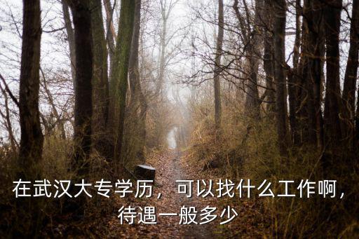 在武漢大專學歷，可以找什么工作啊，待遇一般多少