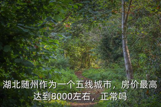 湖北隨州作為一個五線城市，房價最高達到8000左右，正常嗎