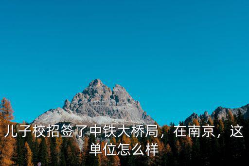 兒子校招簽了中鐵大橋局，在南京，這單位怎么樣