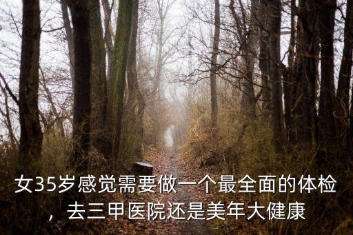 女35歲感覺需要做一個最全面的體檢，去三甲醫院還是美年大健康