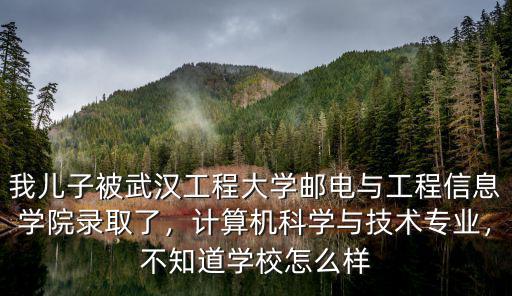 我兒子被武漢工程大學郵電與工程信息學院錄取了，計算機科學與技術專業，不知道學校怎么樣
