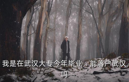 武漢大專畢業后怎么落戶,我是在武漢大專今年畢業
