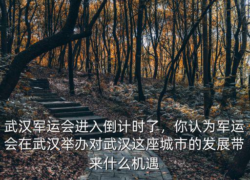 武漢軍運會進入倒計時了，你認為軍運會在武漢舉辦對武漢這座城市的發(fā)展帶來什么機遇