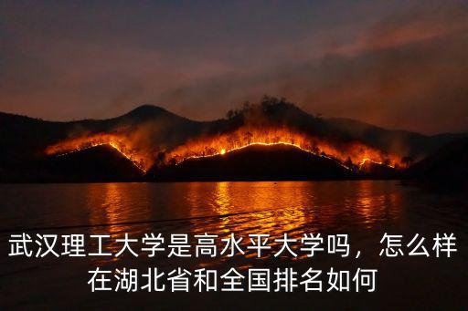 武漢理工大學是高水平大學嗎，怎么樣在湖北省和全國排名如何