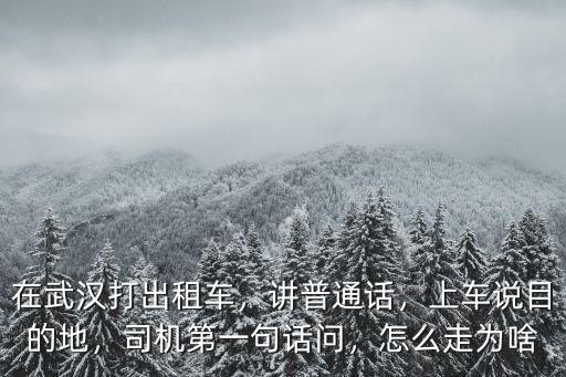 在武漢打出租車，講普通話，上車說目的地，司機第一句話問，怎么走為啥