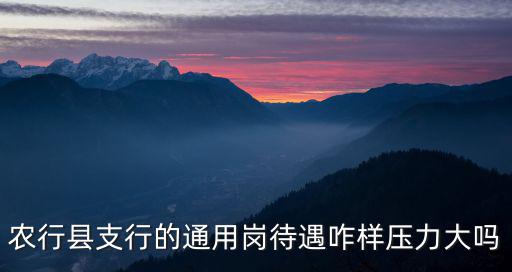 十堰市農(nóng)行待遇怎么樣,農(nóng)行縣支行的通用崗待遇咋樣