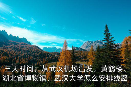 三天時間，從武漢機場出發，黃鶴樓、湖北省博物館、武漢大學怎么安排線路