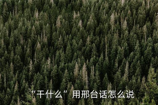 干什么呢黃岡話怎么說,干什么用邢臺話怎么說