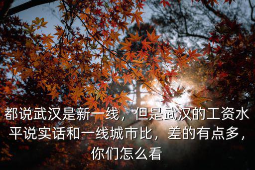 都說武漢是新一線，但是武漢的工資水平說實話和一線城市比，差的有點多，你們怎么看