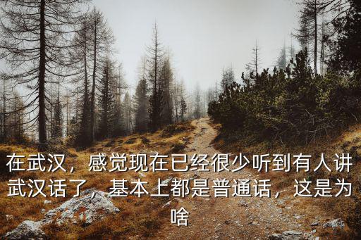 在武漢，感覺現在已經很少聽到有人講武漢話了，基本上都是普通話，這是為啥
