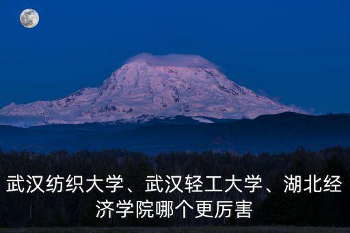 武漢紡織大學、武漢輕工大學、湖北經濟學院哪個更厲害