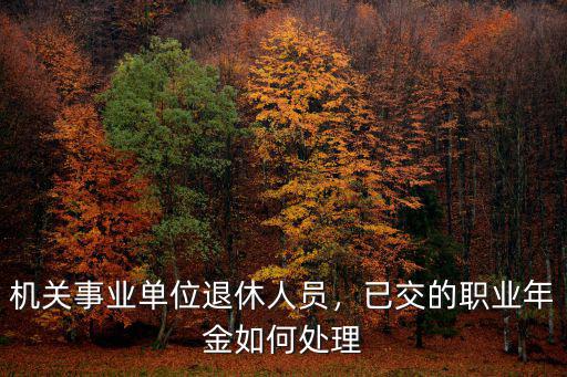 機關事業(yè)單位退休人員，已交的職業(yè)年金如何處理