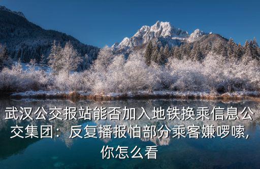 武漢公交報站能否加入地鐵換乘信息公交集團：反復播報怕部分乘客嫌啰嗦,你怎么看