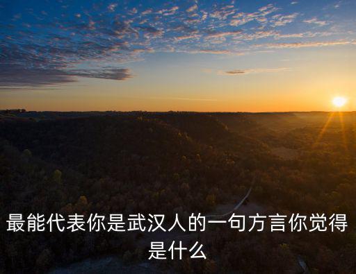 最能代表你是武漢人的一句方言你覺得是什么