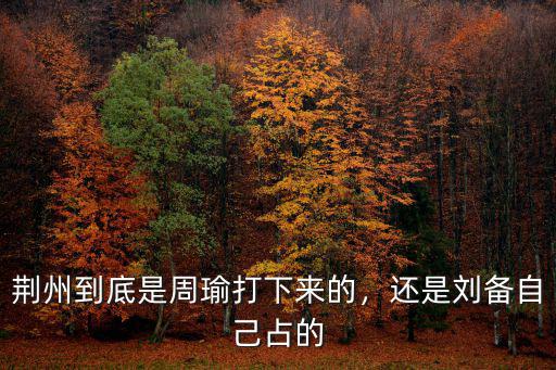 劉備是怎么跑到荊州去的,荊州到底是周瑜打下來的