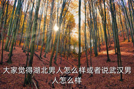 武漢男子怎么樣,或者說武漢男人怎么樣