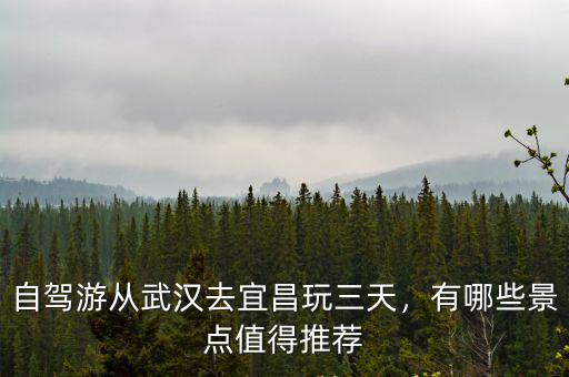 自駕游從武漢去宜昌玩三天，有哪些景點值得推薦