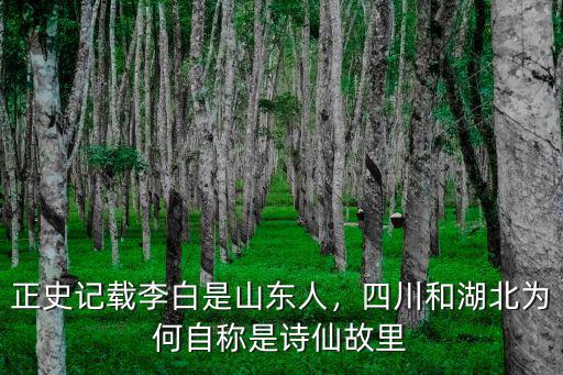 正史記載李白是山東人，四川和湖北為何自稱是詩仙故里