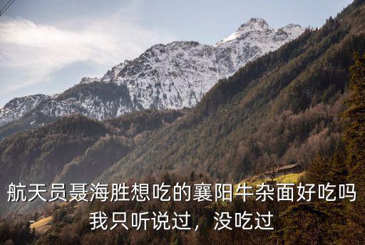 航天員聶海勝想吃的襄陽牛雜面好吃嗎我只聽說過，沒吃過