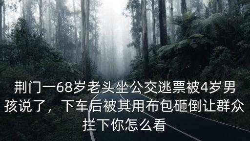荊門一68歲老頭坐公交逃票被4歲男孩說(shuō)了，下車后被其用布包砸倒讓群眾攔下你怎么看