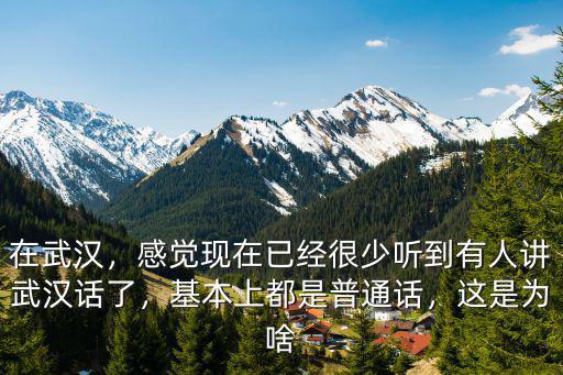 在武漢，感覺現(xiàn)在已經(jīng)很少聽到有人講武漢話了，基本上都是普通話，這是為啥