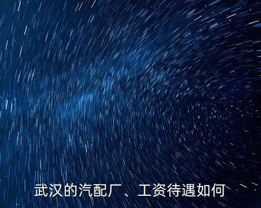 武漢的汽配廠、工資待遇如何