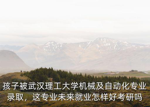 孩子被武漢理工大學機械及自動化專業錄取，這專業未來就業怎樣好考研嗎
