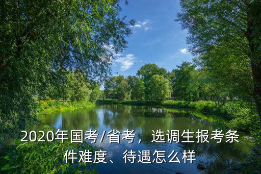 2020年國考/省考，選調生報考條件難度、待遇怎么樣