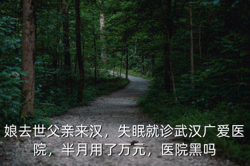 娘去世父親來漢，失眠就診武漢廣愛醫院，半月用了萬元，醫院黑嗎