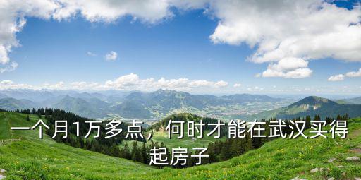 一個月1萬多點(diǎn)，何時才能在武漢買得起房子