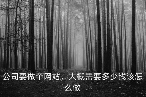 公司要做個網站，大概需要多少錢該怎么做