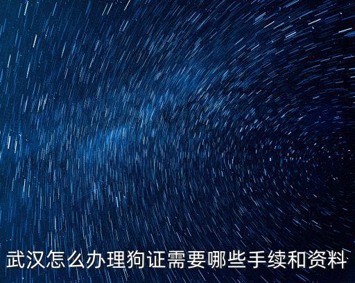 武漢怎么辦理狗證需要哪些手續和資料