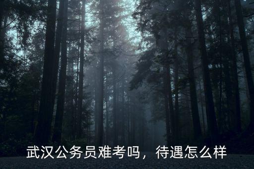 武漢公務(wù)員難考嗎，待遇怎么樣