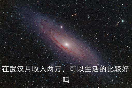 在武漢月收入兩萬，可以生活的比較好嗎