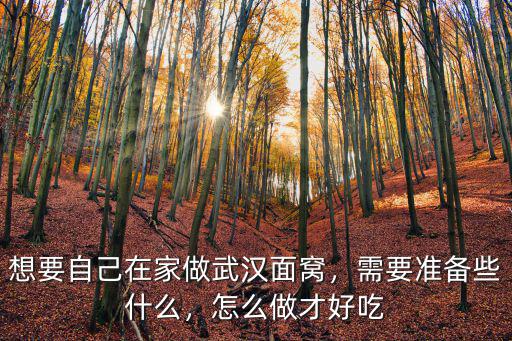 想要自己在家做武漢面窩，需要準備些什么，怎么做才好吃
