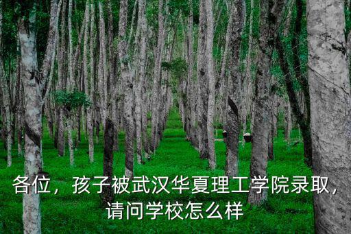 各位，孩子被武漢華夏理工學(xué)院錄取，請(qǐng)問學(xué)校怎么樣