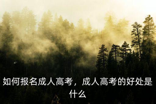 如何報(bào)名成人高考，成人高考的好處是什么
