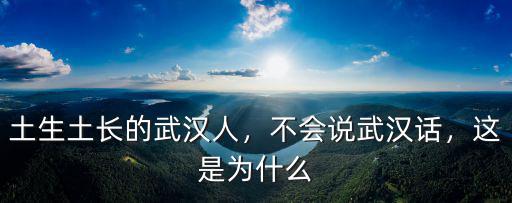 土生土長的武漢人，不會說武漢話，這是為什么