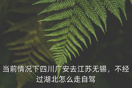 當前情況下四川廣安去江蘇無錫，不經過湖北怎么走自駕