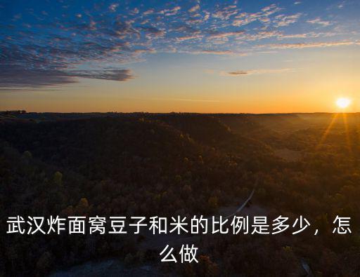 武漢炸面窩豆子和米的比例是多少，怎么做