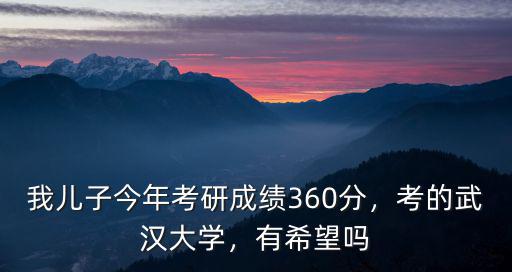 我兒子今年考研成績360分，考的武漢大學，有希望嗎