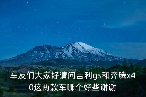 車友們大家好請問吉利gs和奔騰x40這兩款車哪個好些謝謝