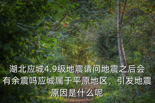 湖北應城4.9級地震請問地震之后會有余震嗎應城屬于平原地區，引發地震原因是什么呢