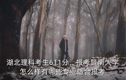湖北理科考生611分，報(bào)考暨南大學(xué)怎么樣有哪些專業(yè)適合報(bào)考