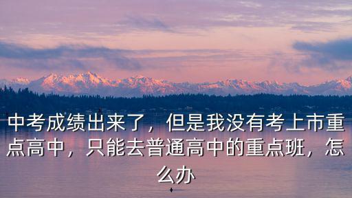 中考成績出來了，但是我沒有考上市重點高中，只能去普通高中的重點班，怎么辦