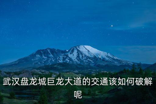 武漢盤龍城巨龍大道的交通該如何破解呢