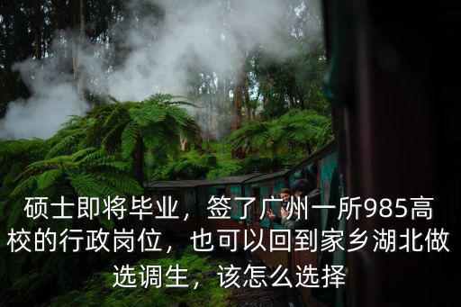 碩士即將畢業，簽了廣州一所985高校的行政崗位，也可以回到家鄉湖北做選調生，該怎么選擇